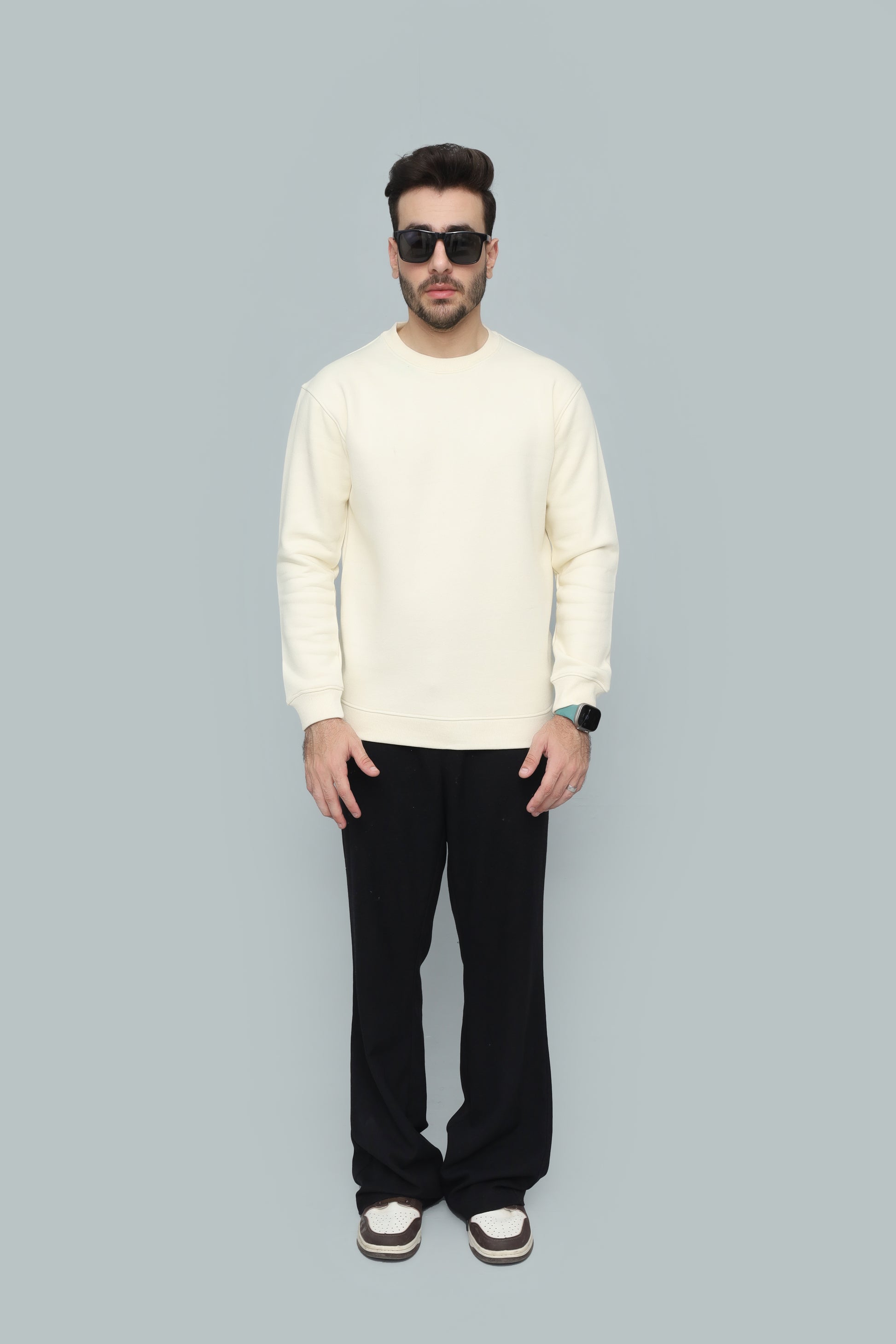 Natural Beige Sweatshirt - Premium Fleece Streetwear