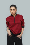 Premium Maroon Quarter-Zip Scuba Sweatshirt