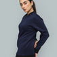 Premium Navy Scuba Quarter-Zip Sweatshirt