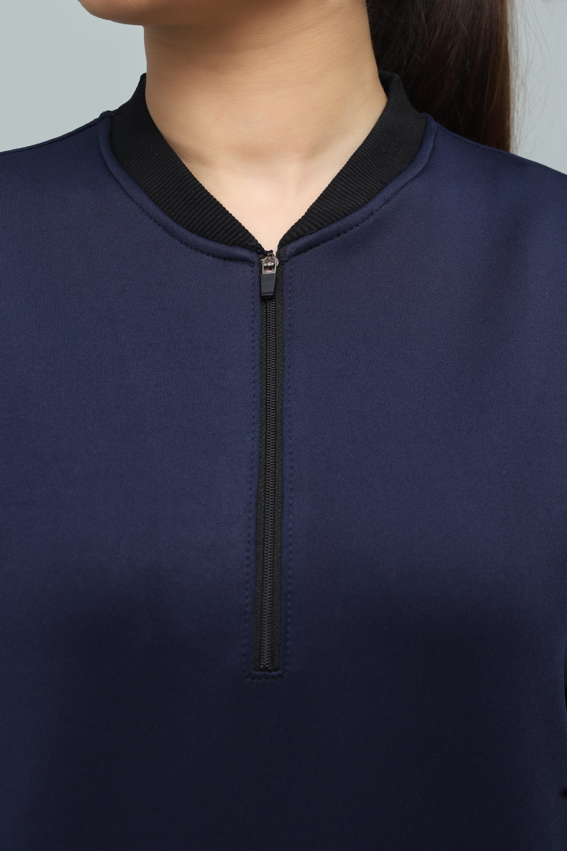 Premium Navy Scuba Quarter-Zip Sweatshirt