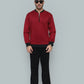 Premium Maroon Quarter-Zip Scuba Sweatshirt
