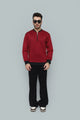 Premium Quarter Zip Scuba Maroon
Sweatshirt - 300 GSM Luxury
Streetwear Pullover