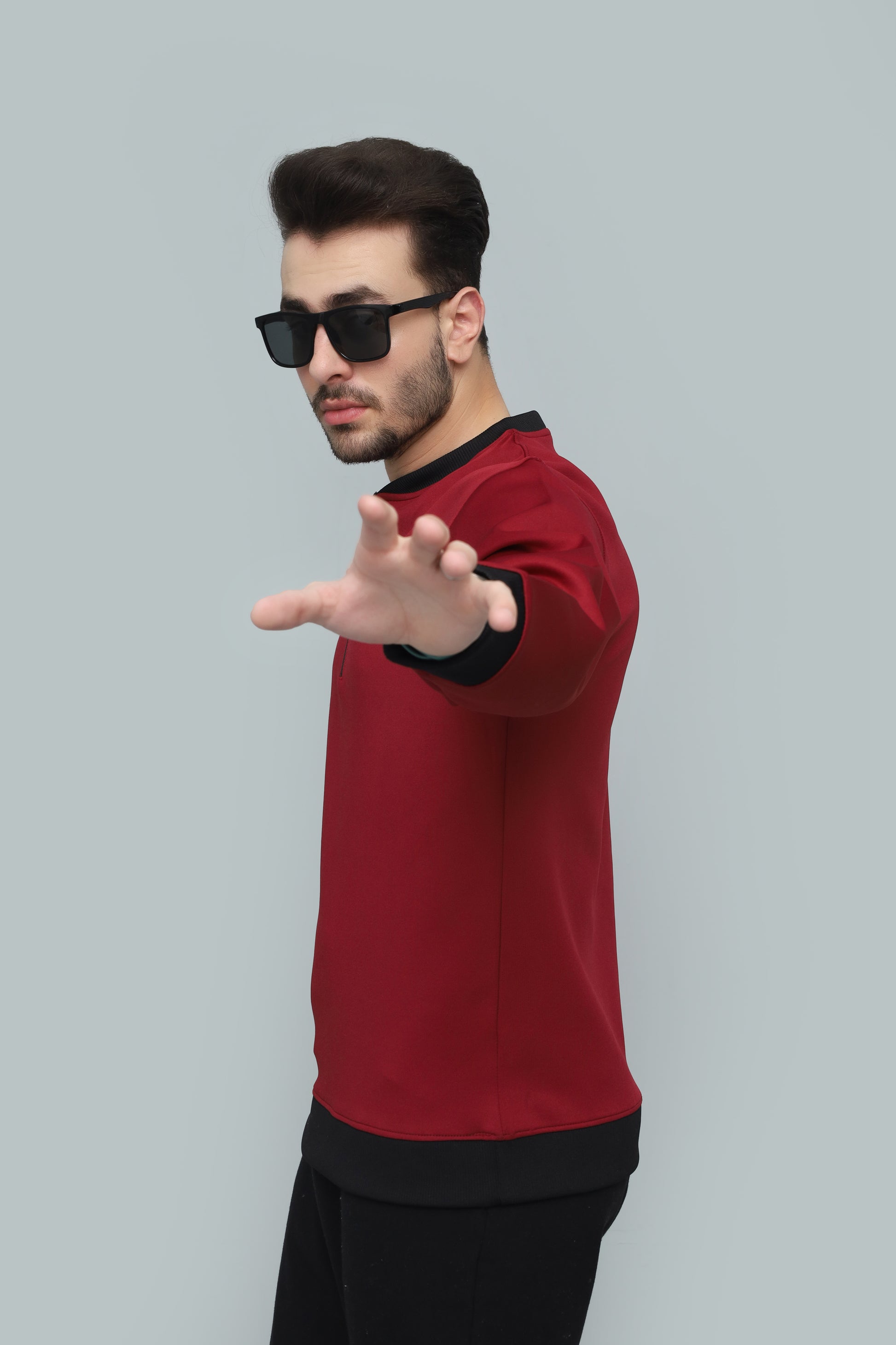 Premium Maroon Quarter-Zip Scuba Sweatshirt