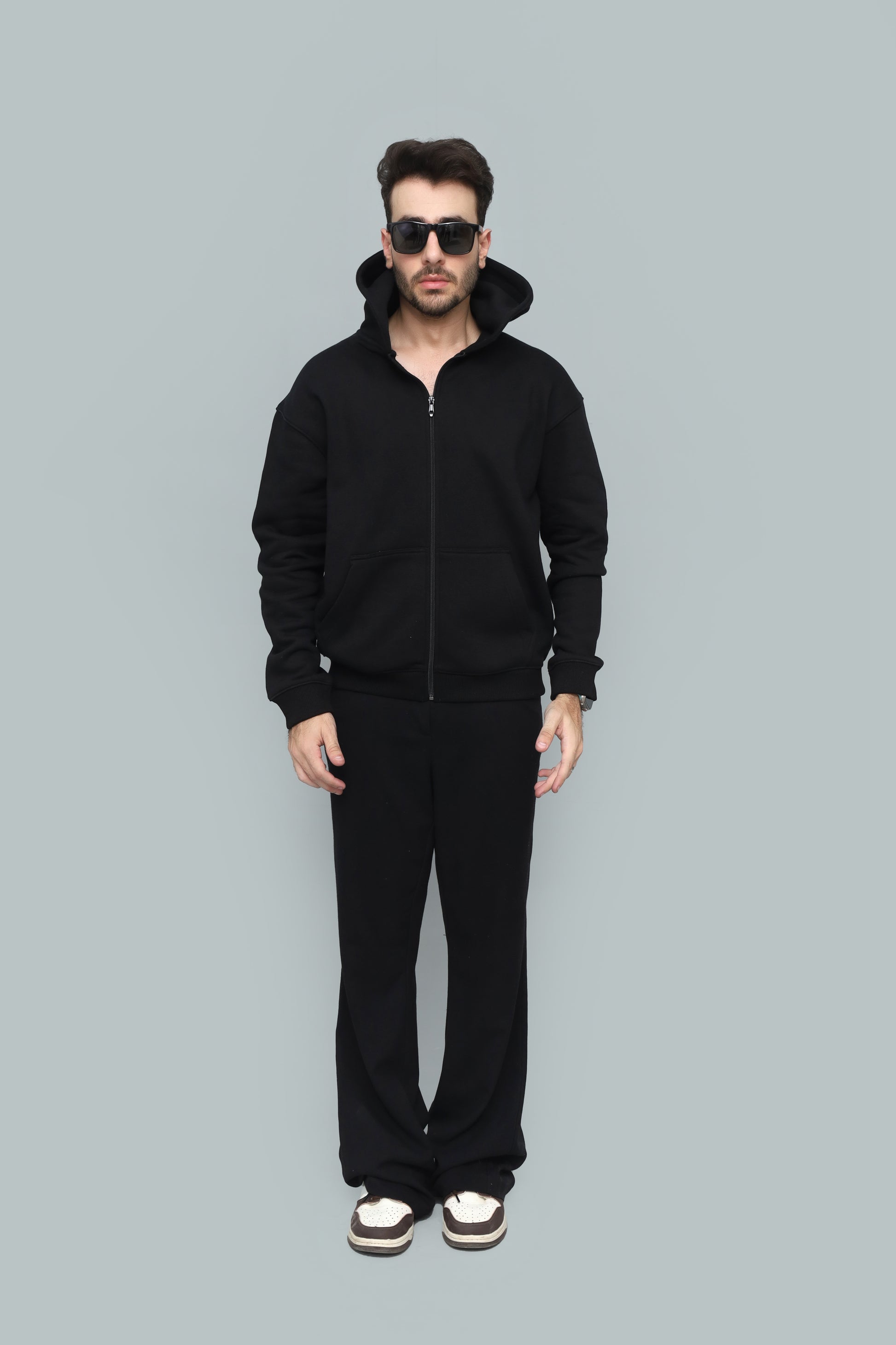 Primerz Classic Black Zipper Hoodie