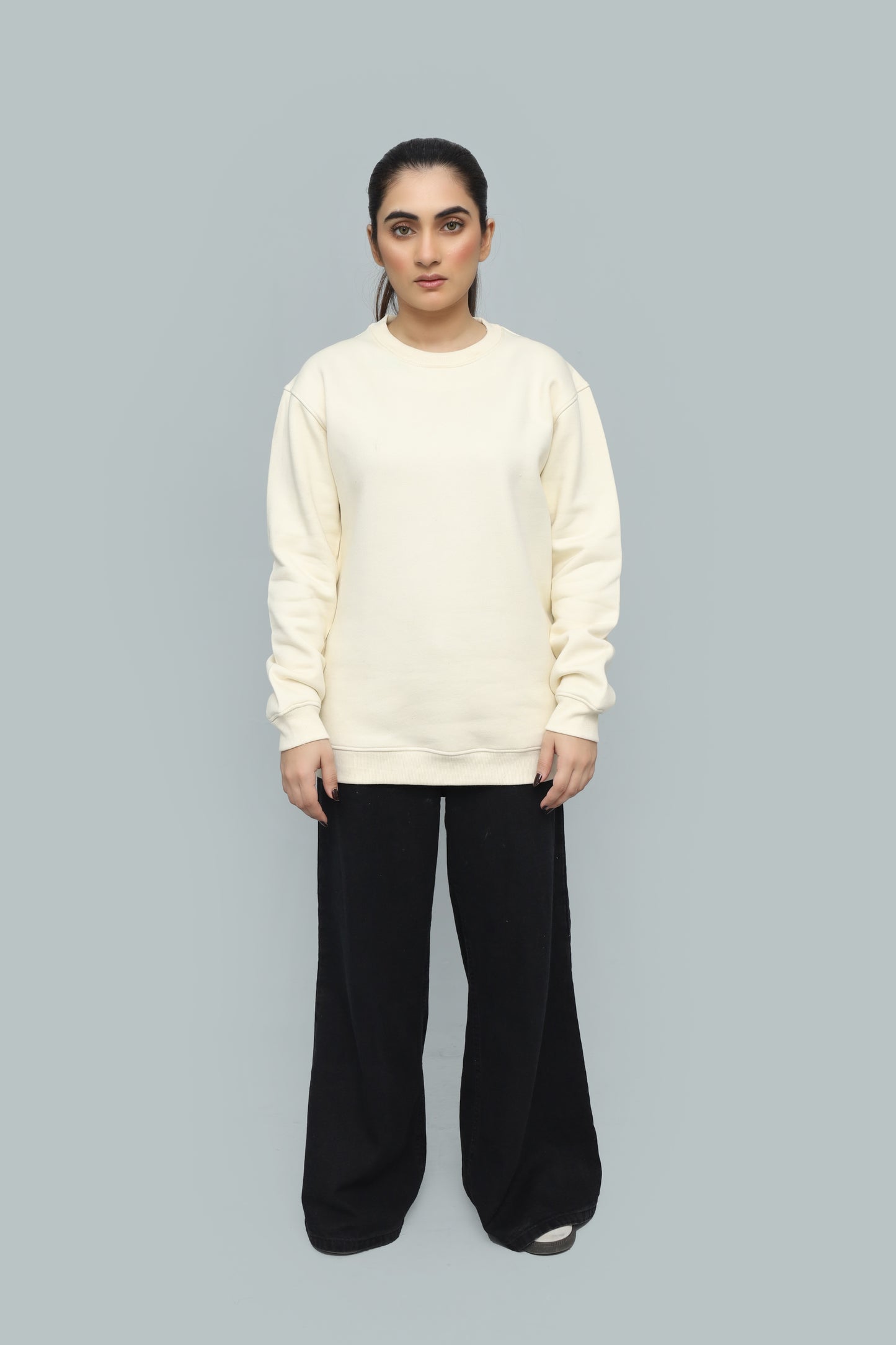 Natural Beige Sweatshirt - Premium Fleece Streetwear