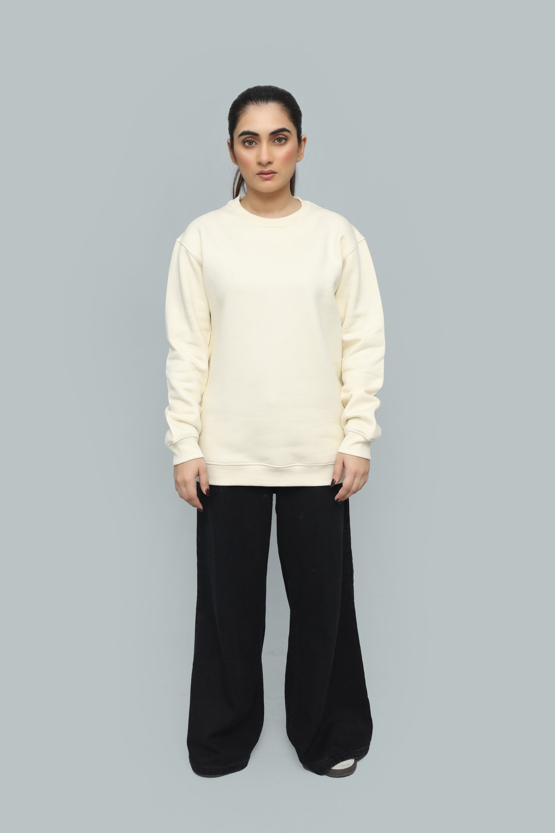 Natural Beige Sweatshirt - Premium Fleece Streetwear