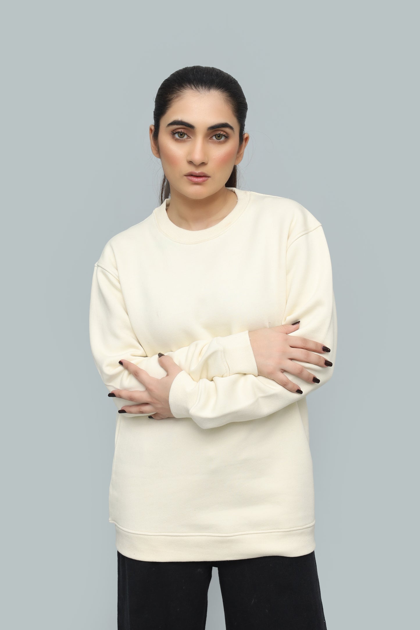 Natural Beige Sweatshirt - Premium Fleece Streetwear