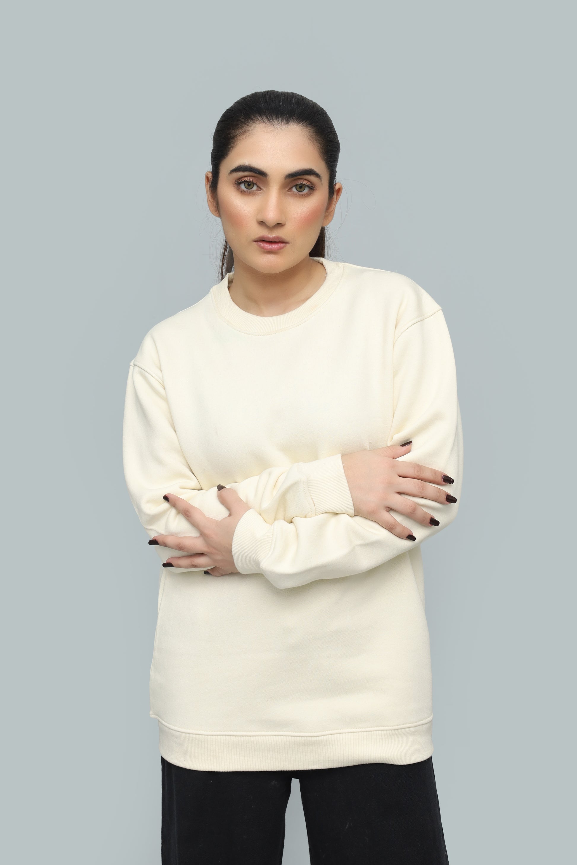 Natural Beige Sweatshirt - Premium Fleece Streetwear